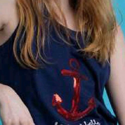 Pijama sin mangas de verano azul marino