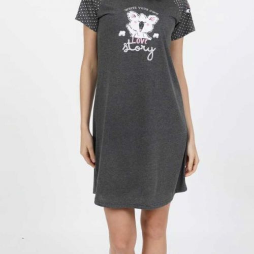 Camisón gris con dibujo para mujer