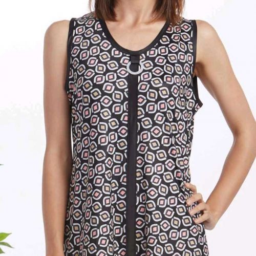 Vestido estampado con tira por delante