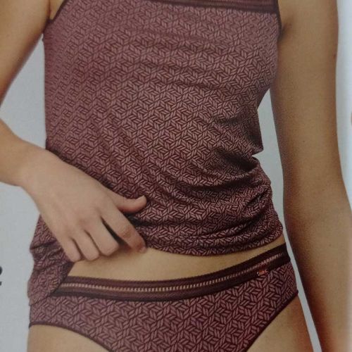 Camiseta de tirantes roja estampada